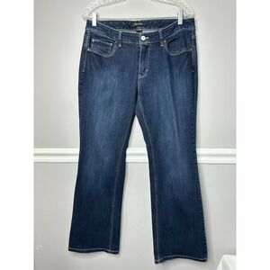 WHBM Women's Contour Bootleg Dark Wash Jeans Sz 12S Stretch Comfort